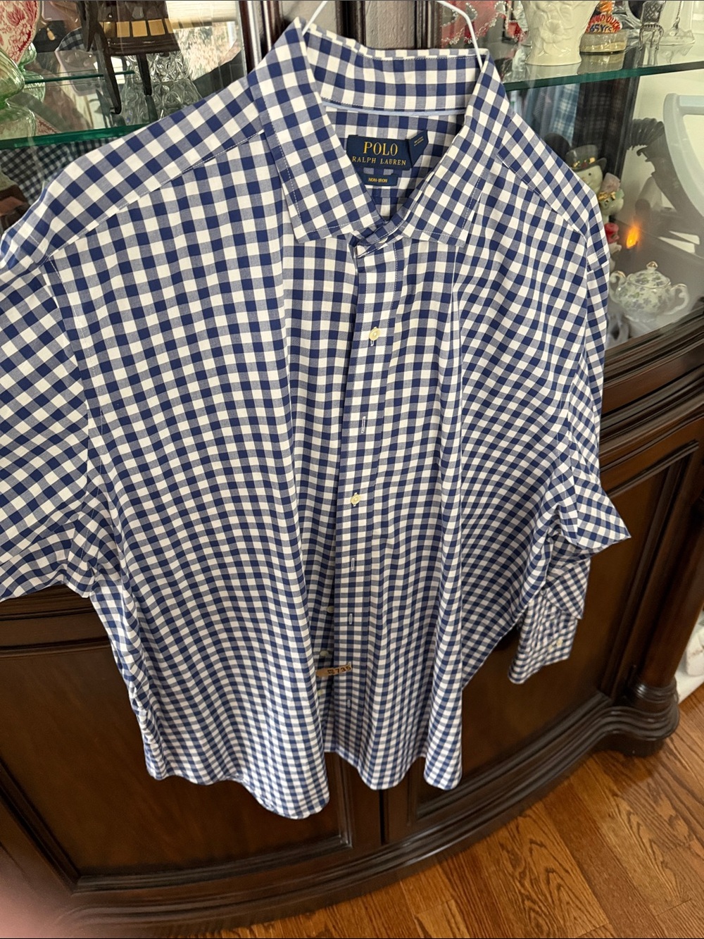 Polo by Ralph Lauren Navy and White Gingham Button-Down Shirt